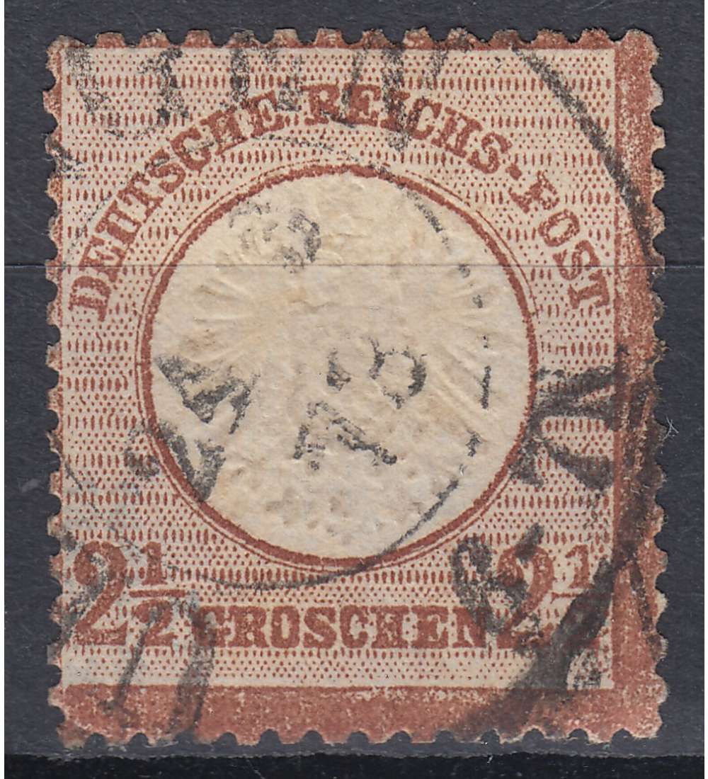Deutsches Reich Nr. 21b gestempelt Groer Brustschild-2 1/2 Gr.