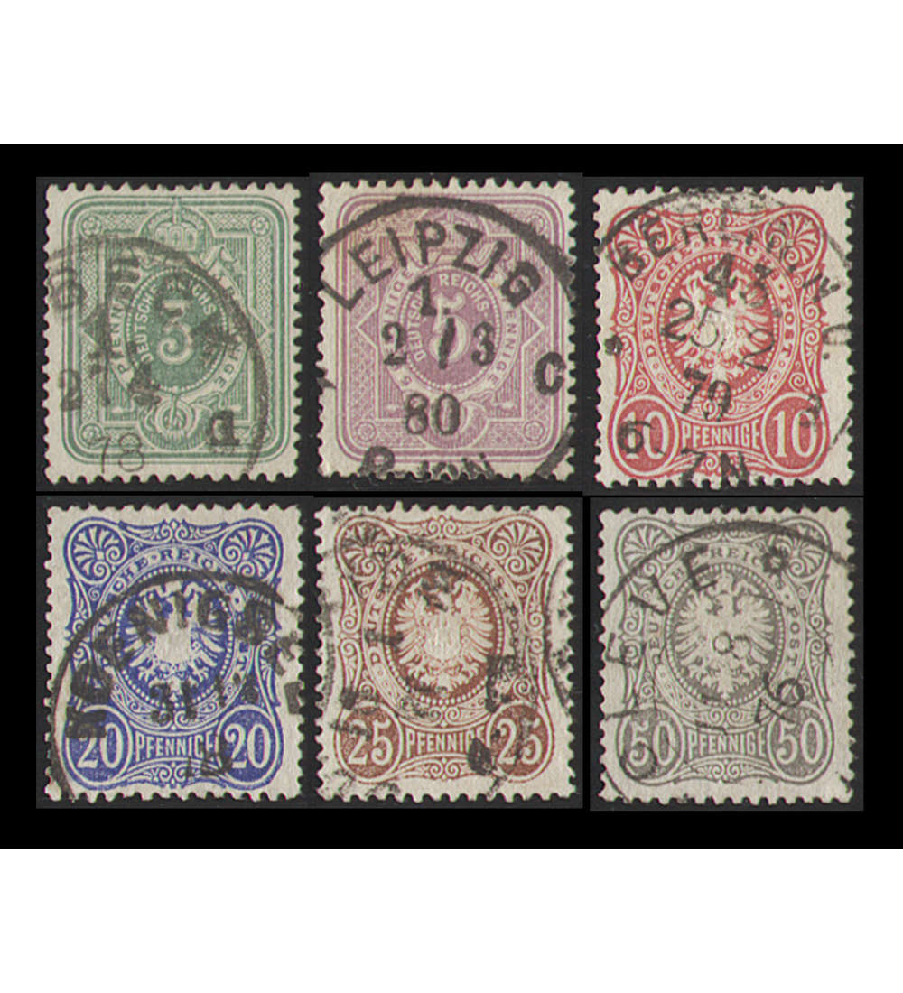 Deutsches Reich Nr. 31-36 gestempelt Ziffer/Reichsadler Pfennige