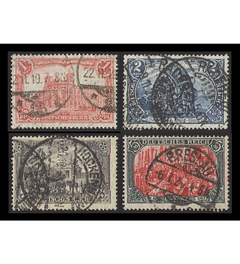 Deutsches Reich Nr. 94-97 BII gestempelt Markwerte Kriegsdruck