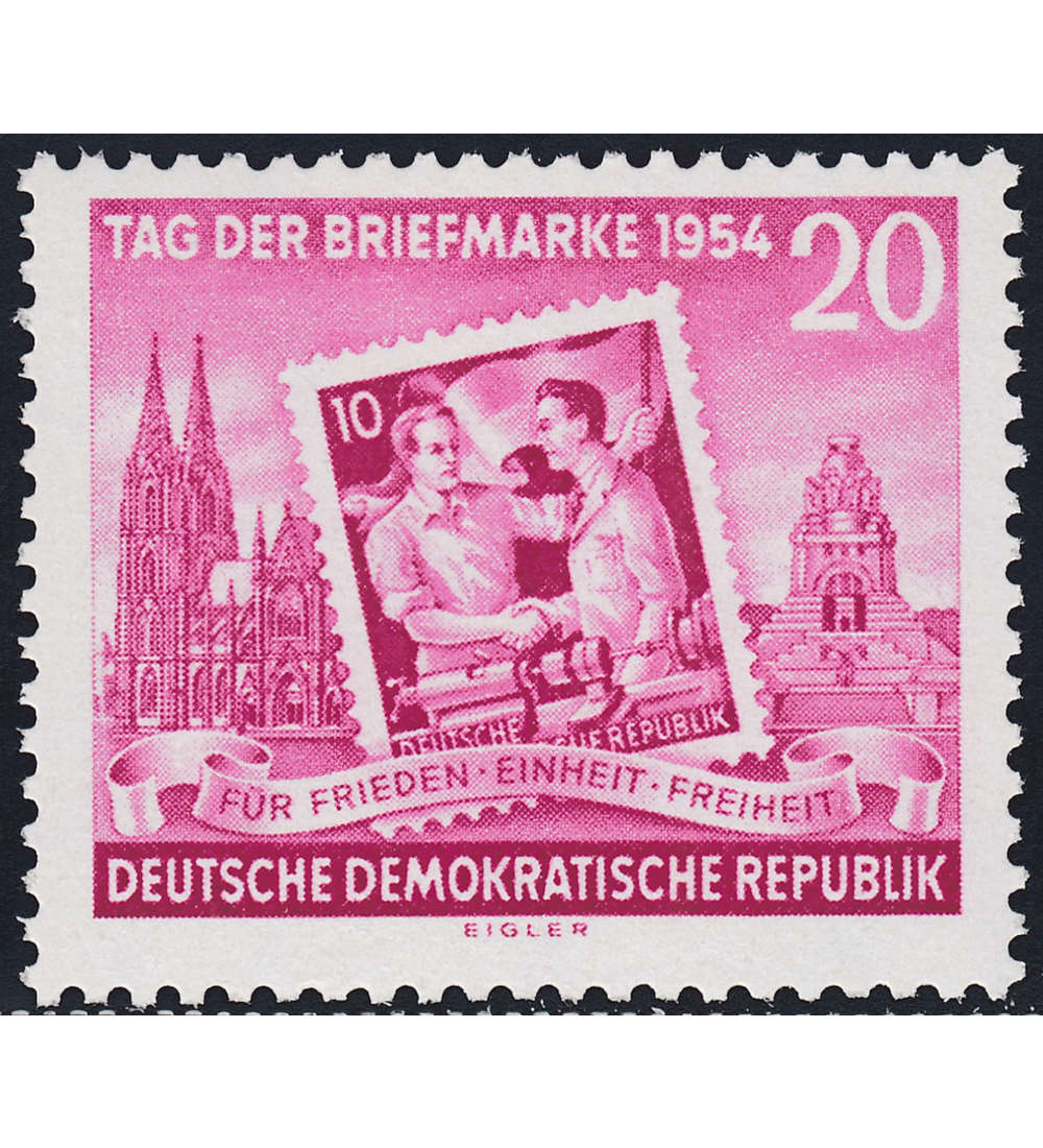 DDR Nr. 445A postfrisch        Tag der Marke 1954
