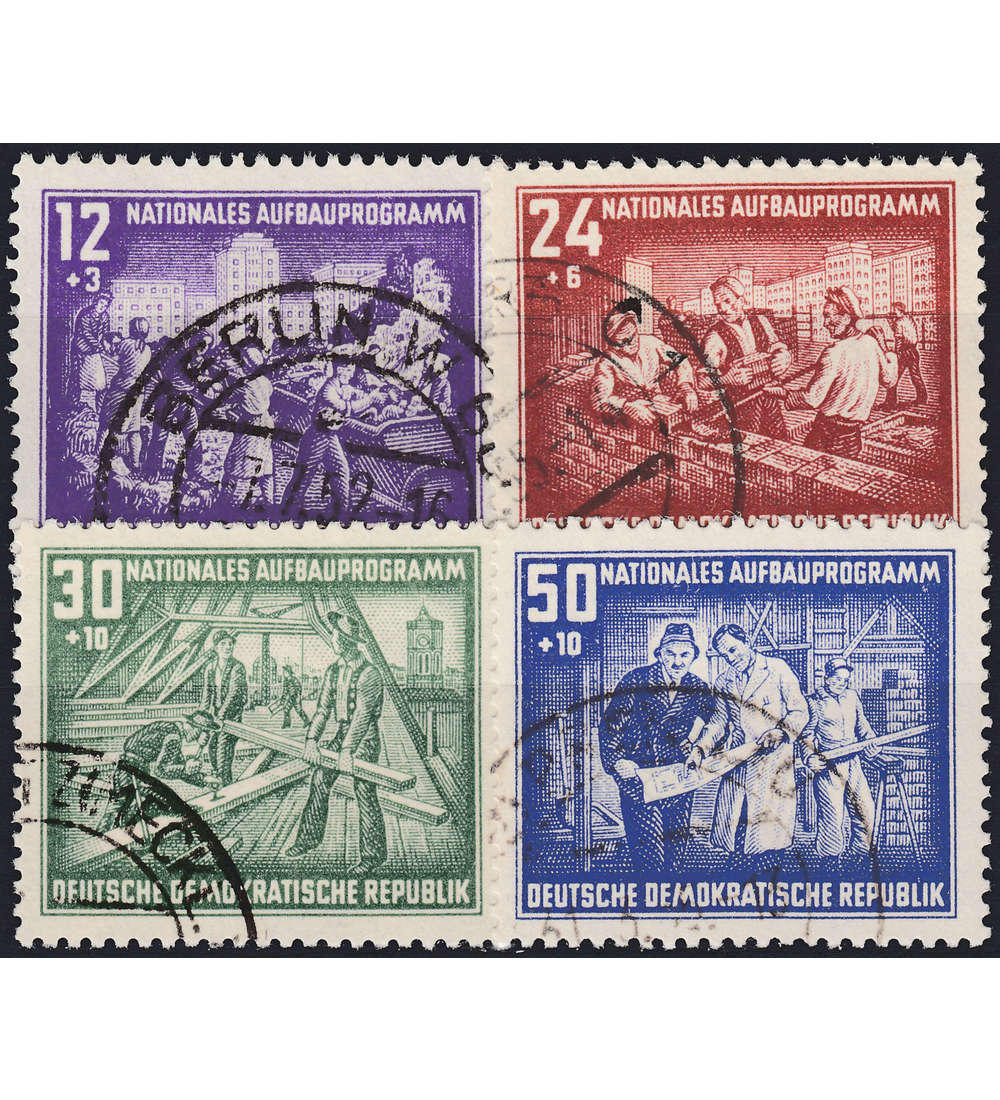 II DDR Nr. 303-306 gestempelt Aufbauprogramm