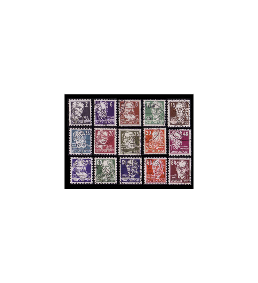 II DDR Nr. 327-341 gestempelt Persnlichkeiten 1952/53