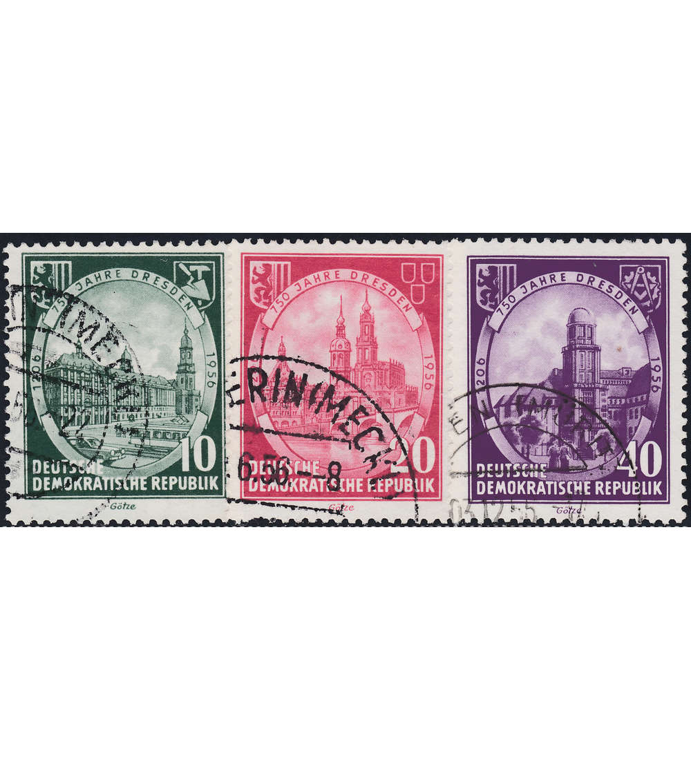 DDR Nr. 524-526 gestempelt Dresden