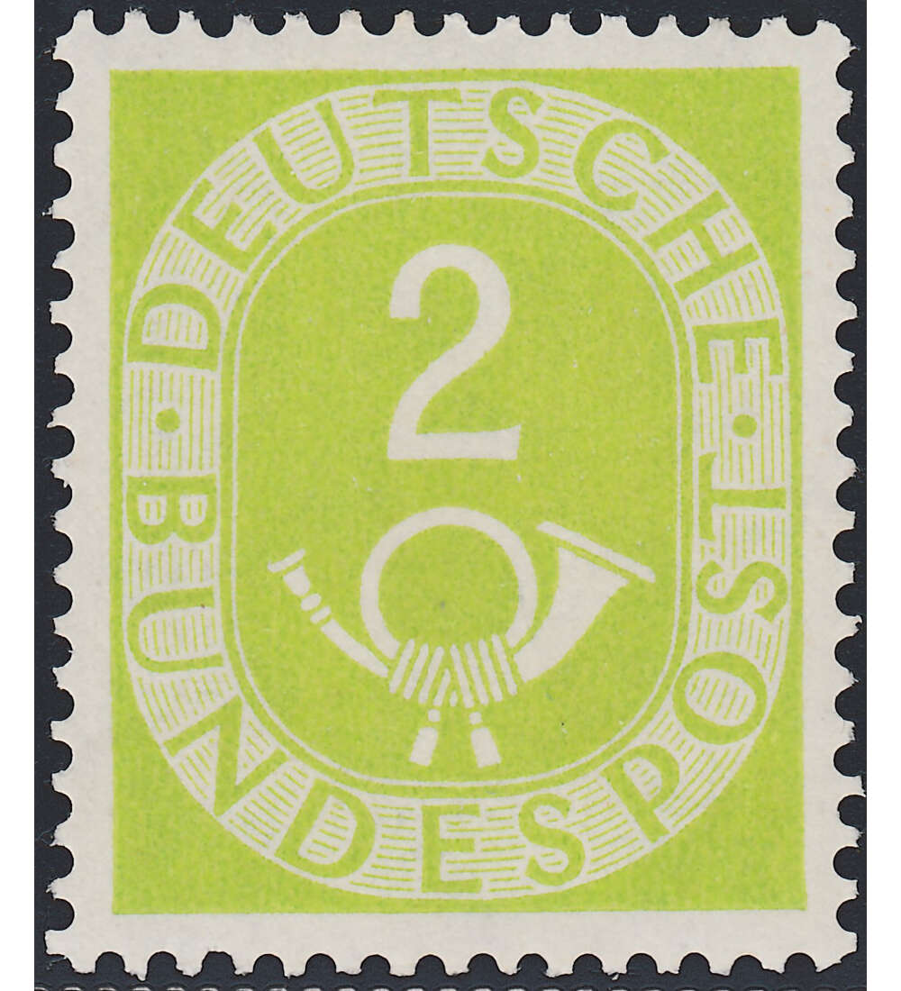 BRD Bund  Nr. 123 postfrisch ** geprft - 2 Pfennig Posthorn