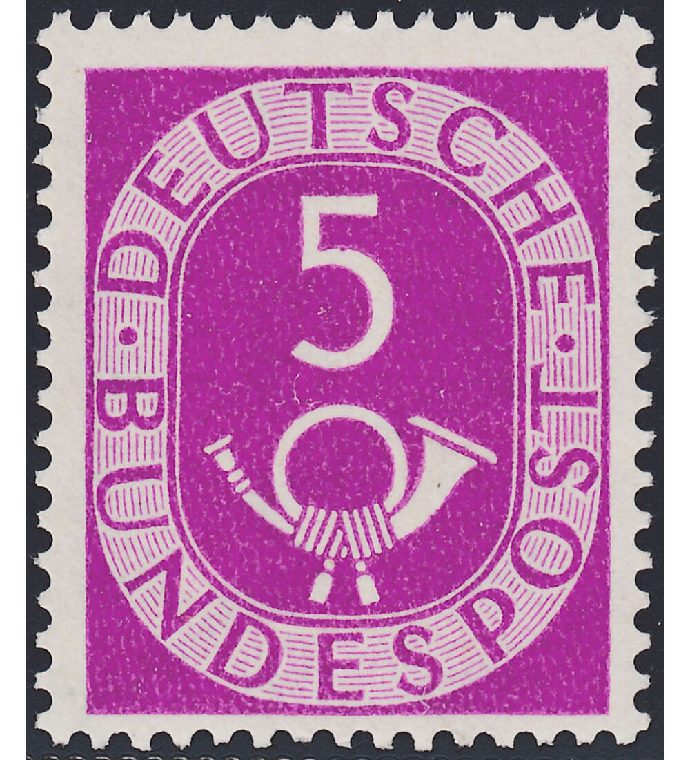 BRD Bund  Nr. 125 postfrisch ** geprft - 5 Pfennig Posthorn