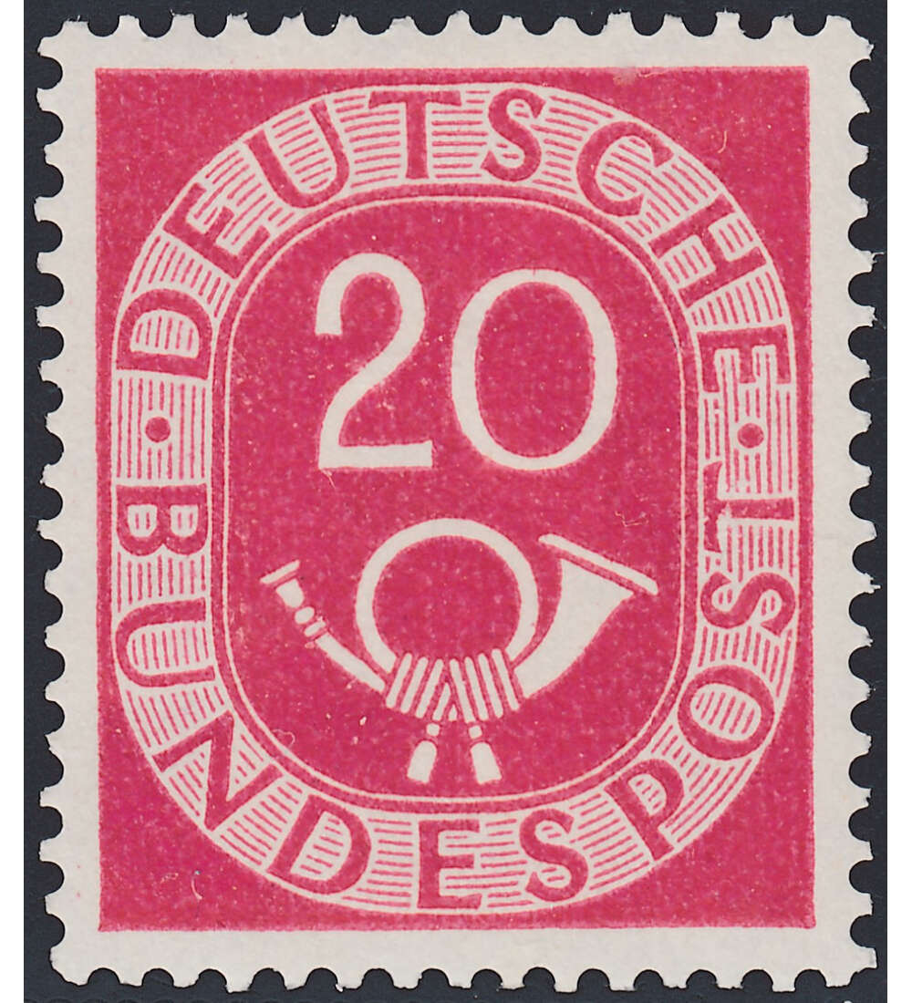 BRD Bund  Nr. 130 postfrisch ** geprft 20 Pfennig Posthorn