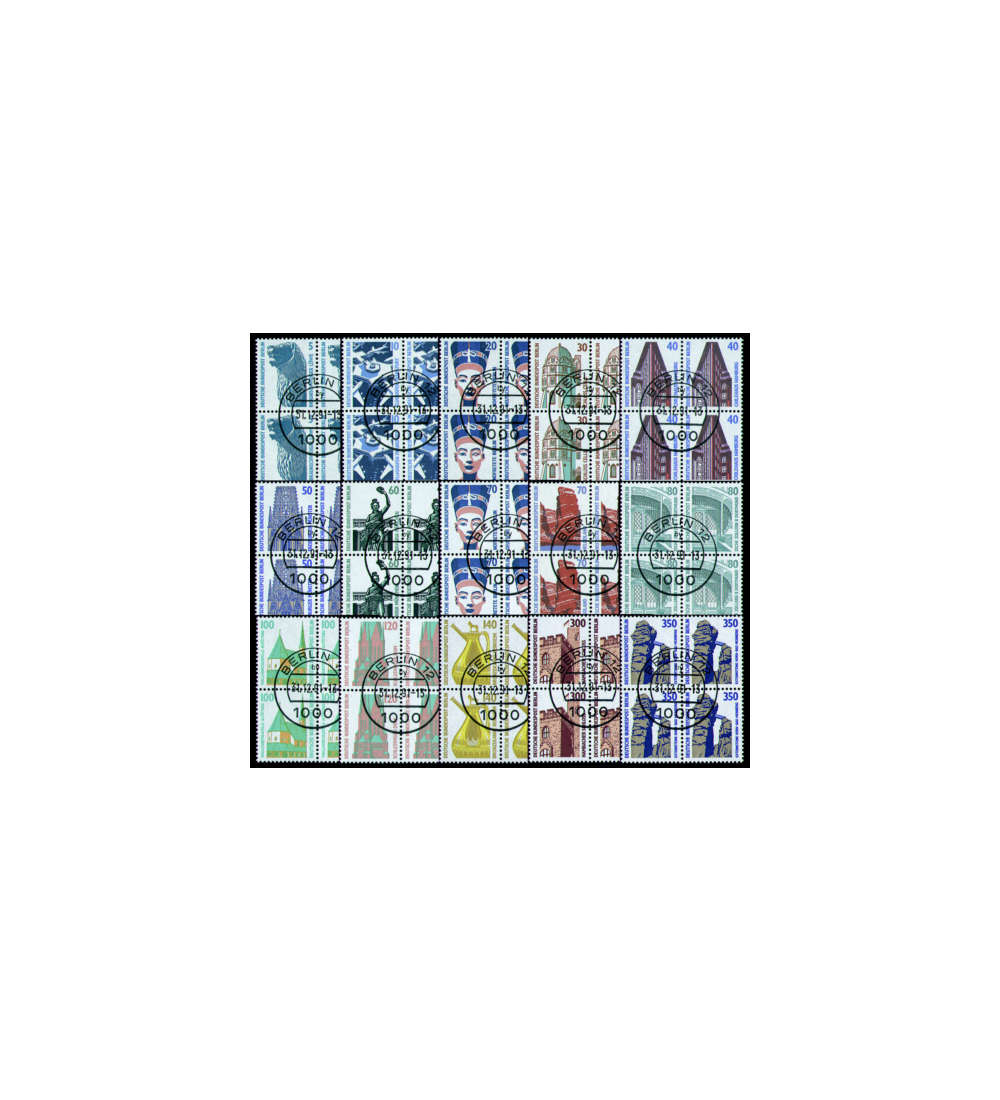 Berlin Sehenswrdigkeiten gestempelt als Viererblocksatz 15 Werte
