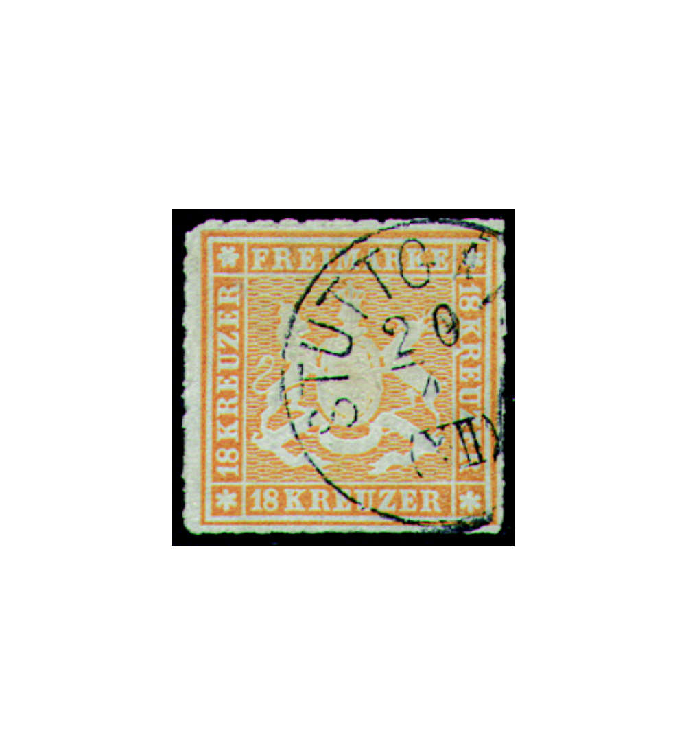 Wrttemberg Nr. 34 gestempelt geprft