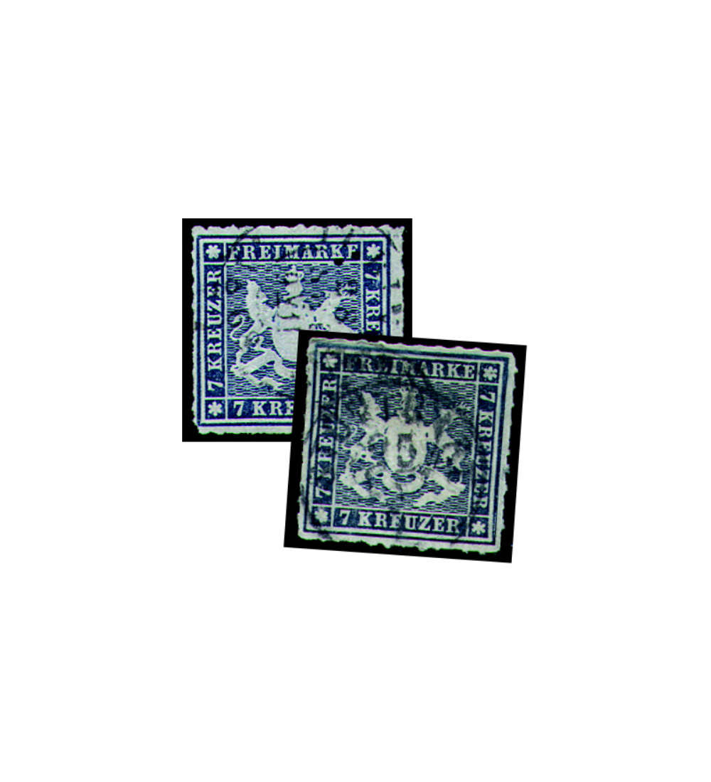 Wrttemberg Nr. 35a + 35b gestempelt geprft