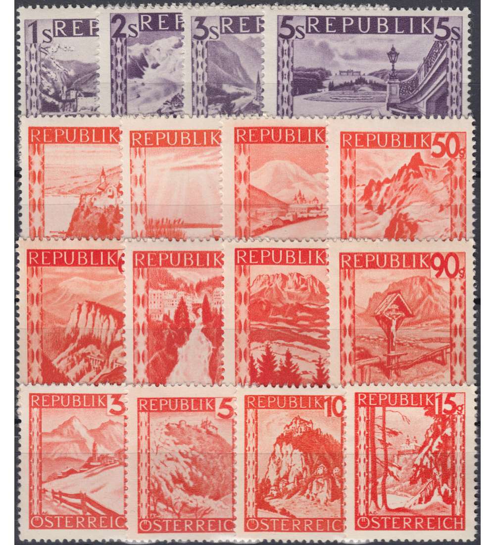 sterreich Nr. 838-853 postfrisch Landschaften 1947
