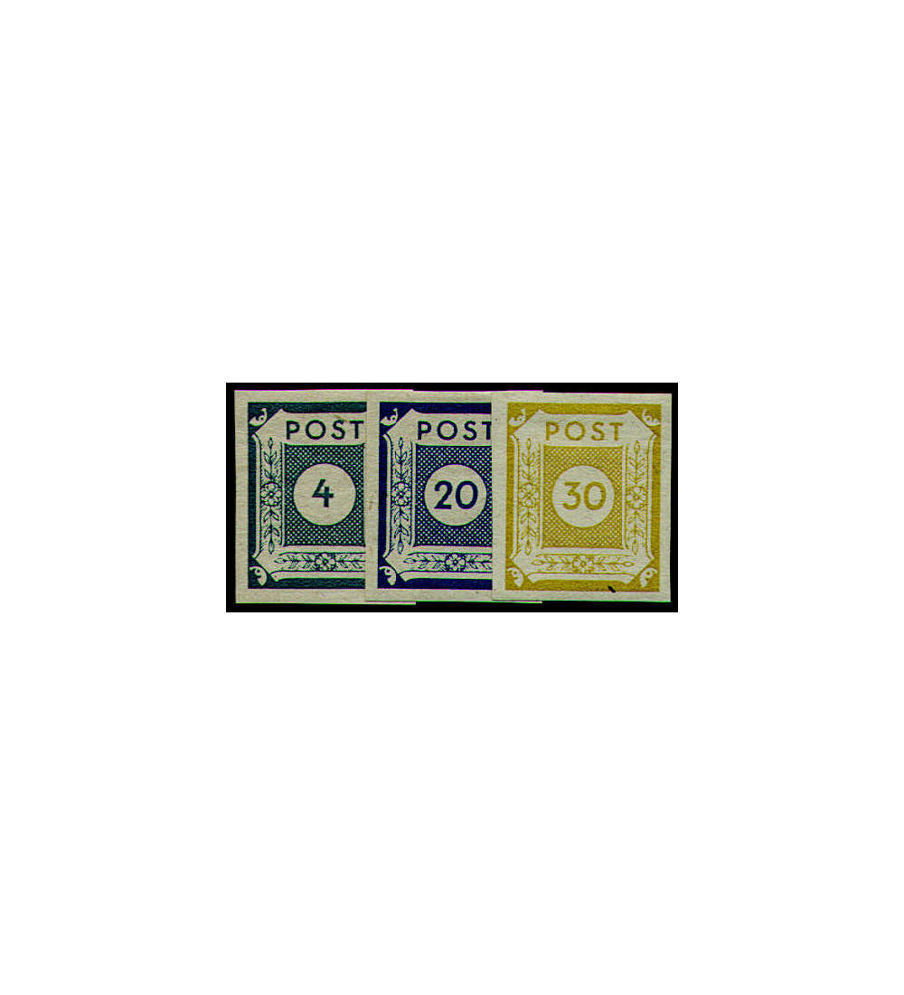 SBZ Nr. 53-55 postfrisch Ziffern 1945