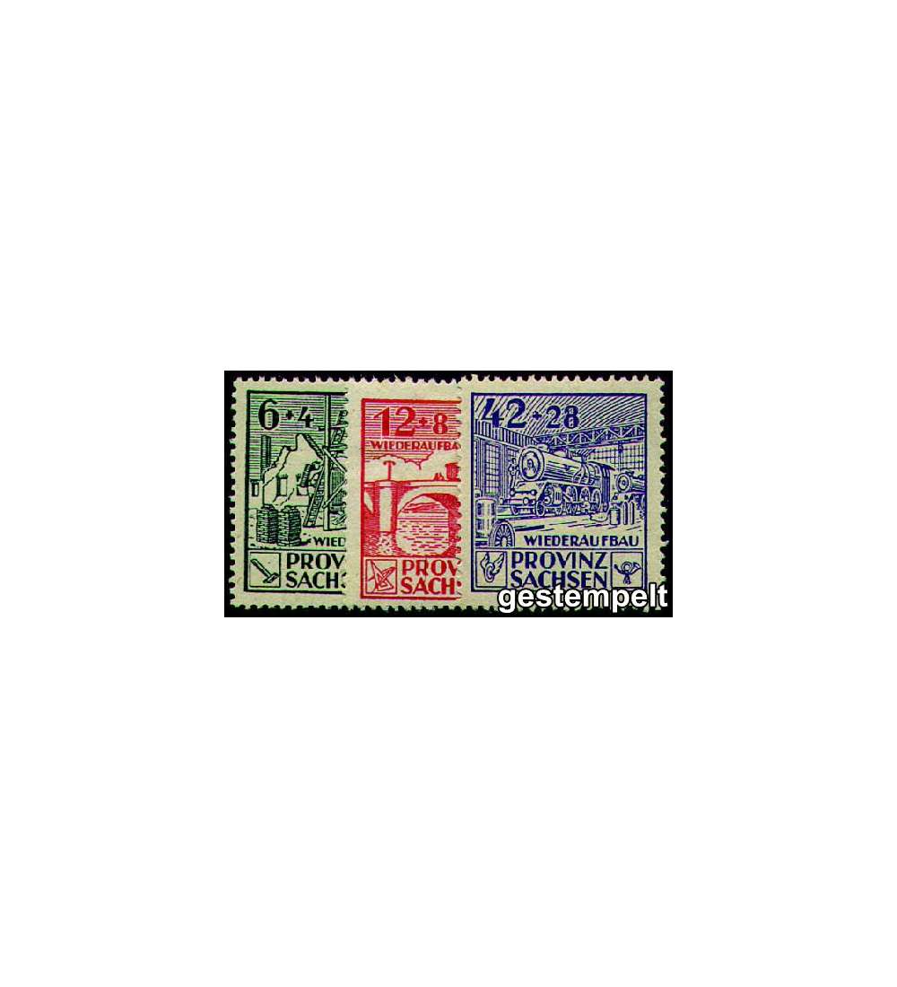 SBZ Nr. 87A-89A gestempelt     Wiederaufbau 1946