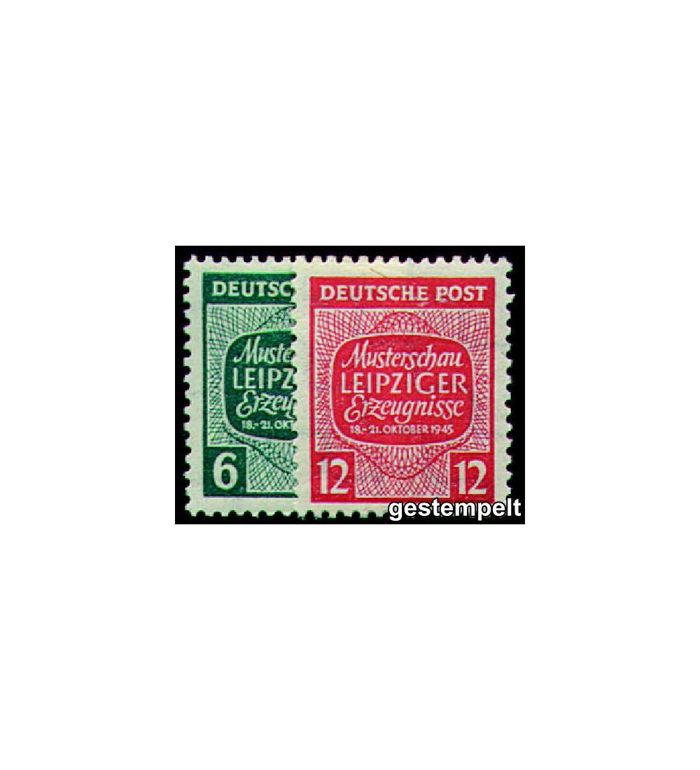 SBZ Nr. 124Y-125Y gestempelt Musterschau 1945