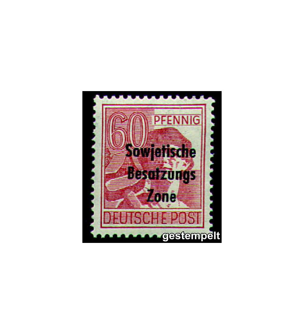 SBZ Nr. 195 gestempelt         Arbeiterserie  Aufdruck 1946