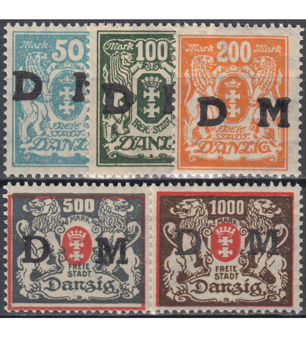 Danzig Dienst Nr. 36-40 postfrisch