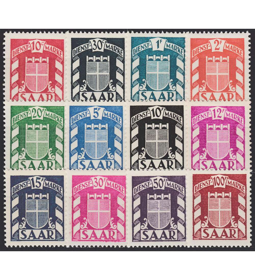 Saar Nr. 33-44 postfrisch Dienstmarken