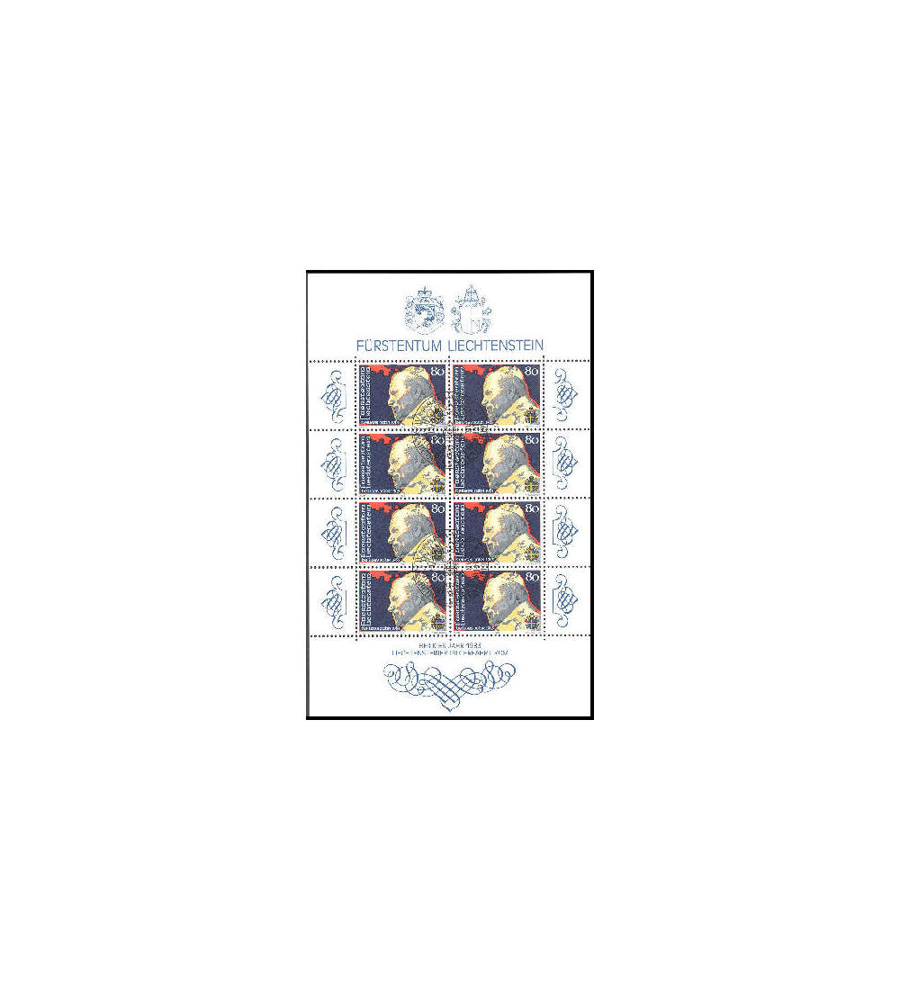 Liechtenstein Nr. 830 gestempelt Kleinbogen Papst