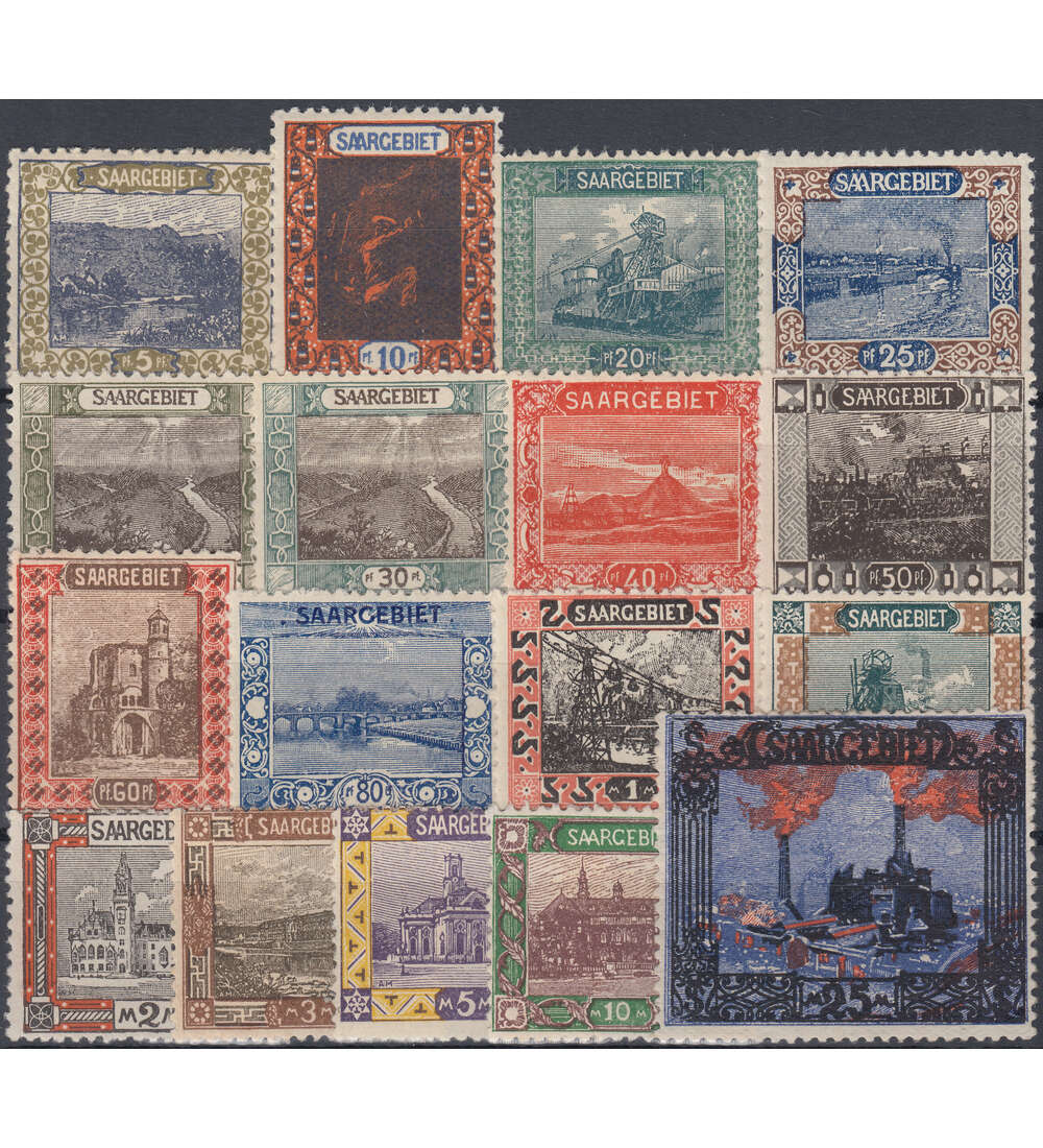 Saar Nr. 53-69 Freimarken 1921 in Pfg./Mk.