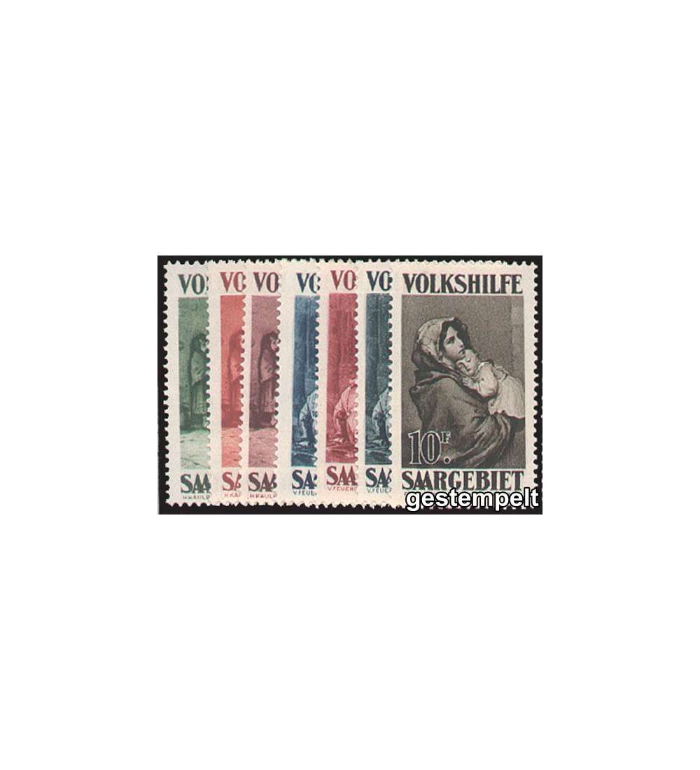 Saar Nr. 135-141 gestempelt    Volkshilfe 1929