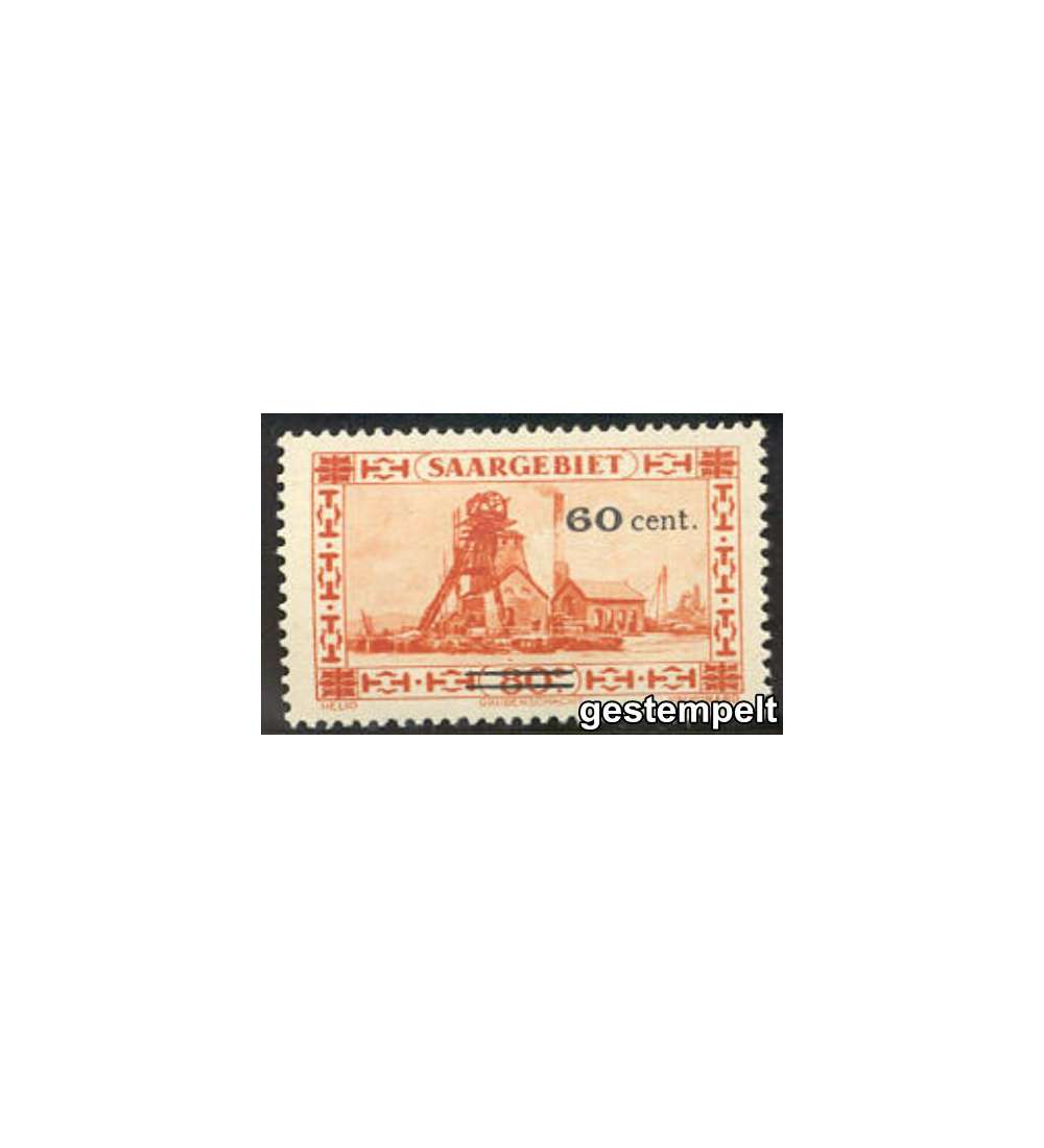 Saar Nr. 142 gestempelt        Freimarke mit Aufdruck