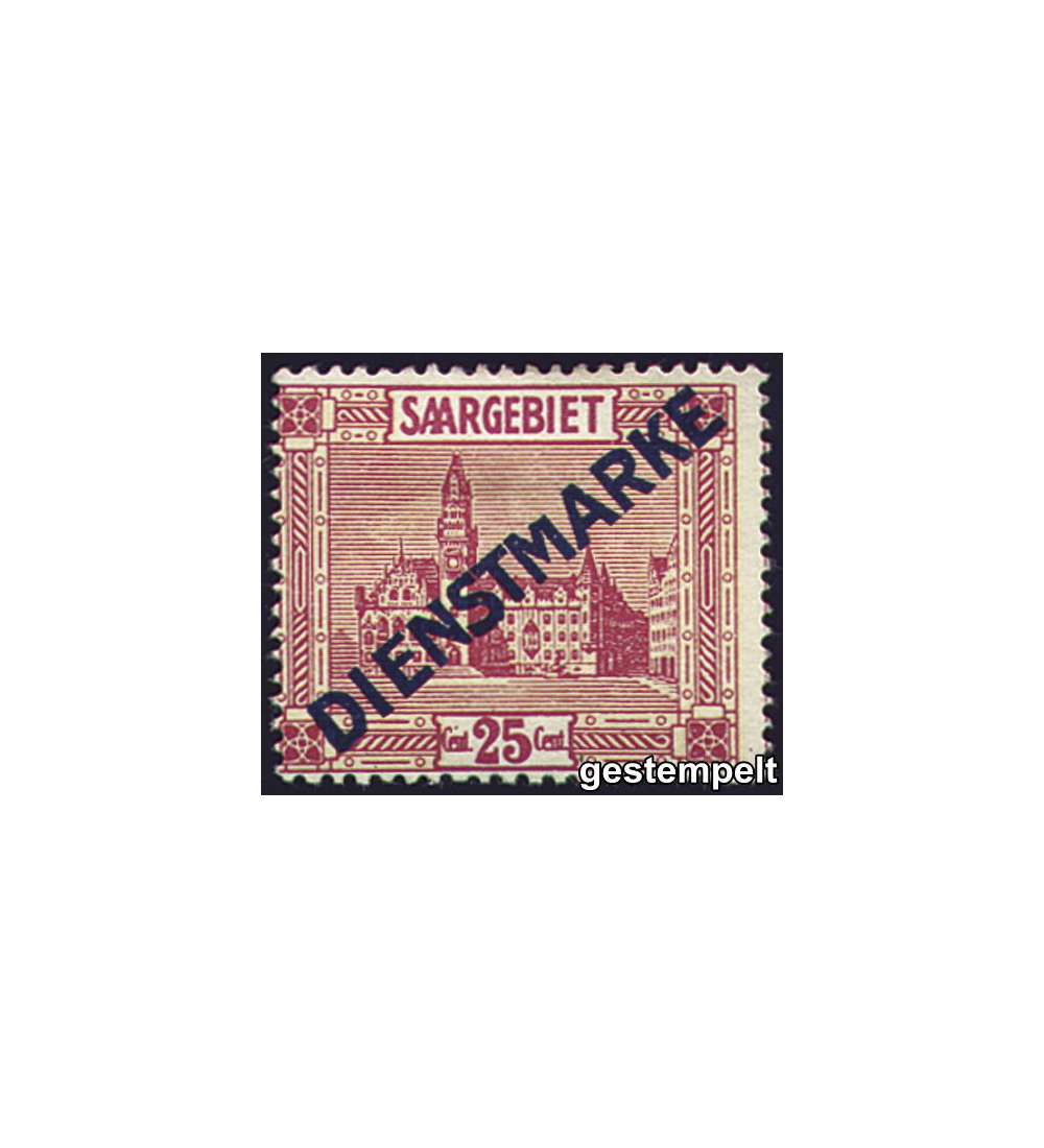 Saar Dienstmarke Nr. 14II gestempelt Dienstmarken 1923