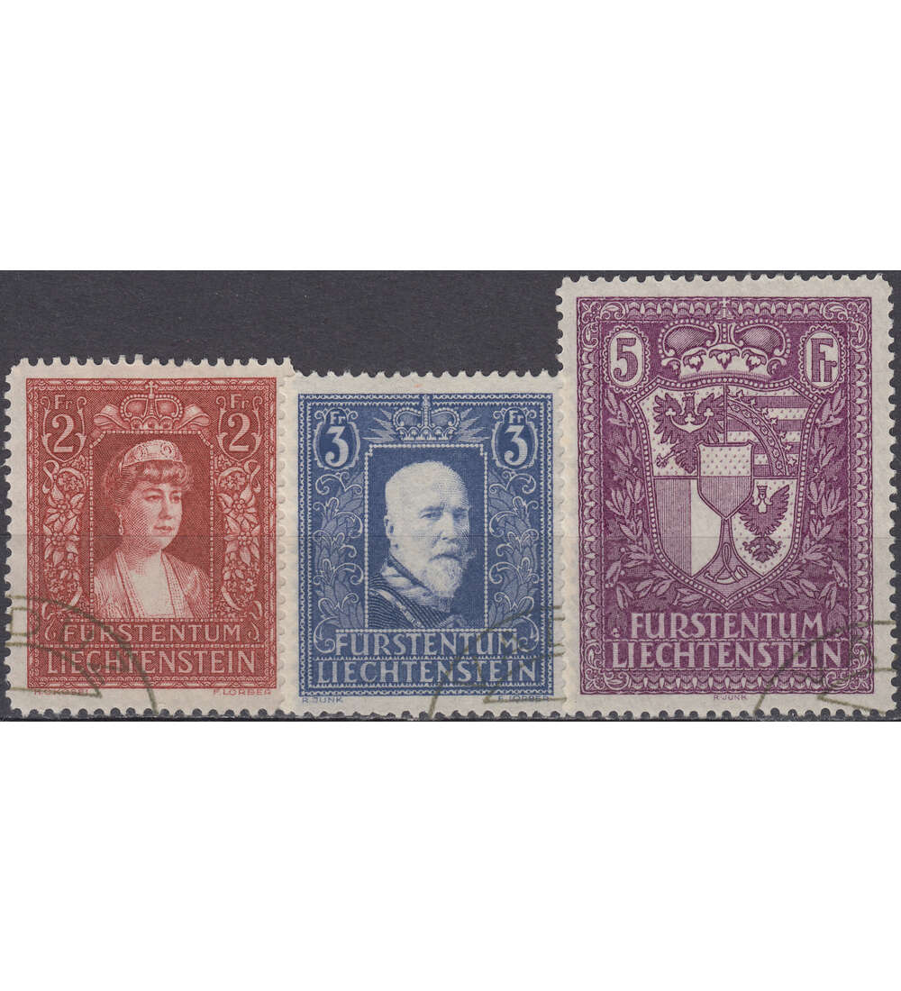 Liechtenstein Nr. 140-142 gestempelt  Frsten und Landeswappen