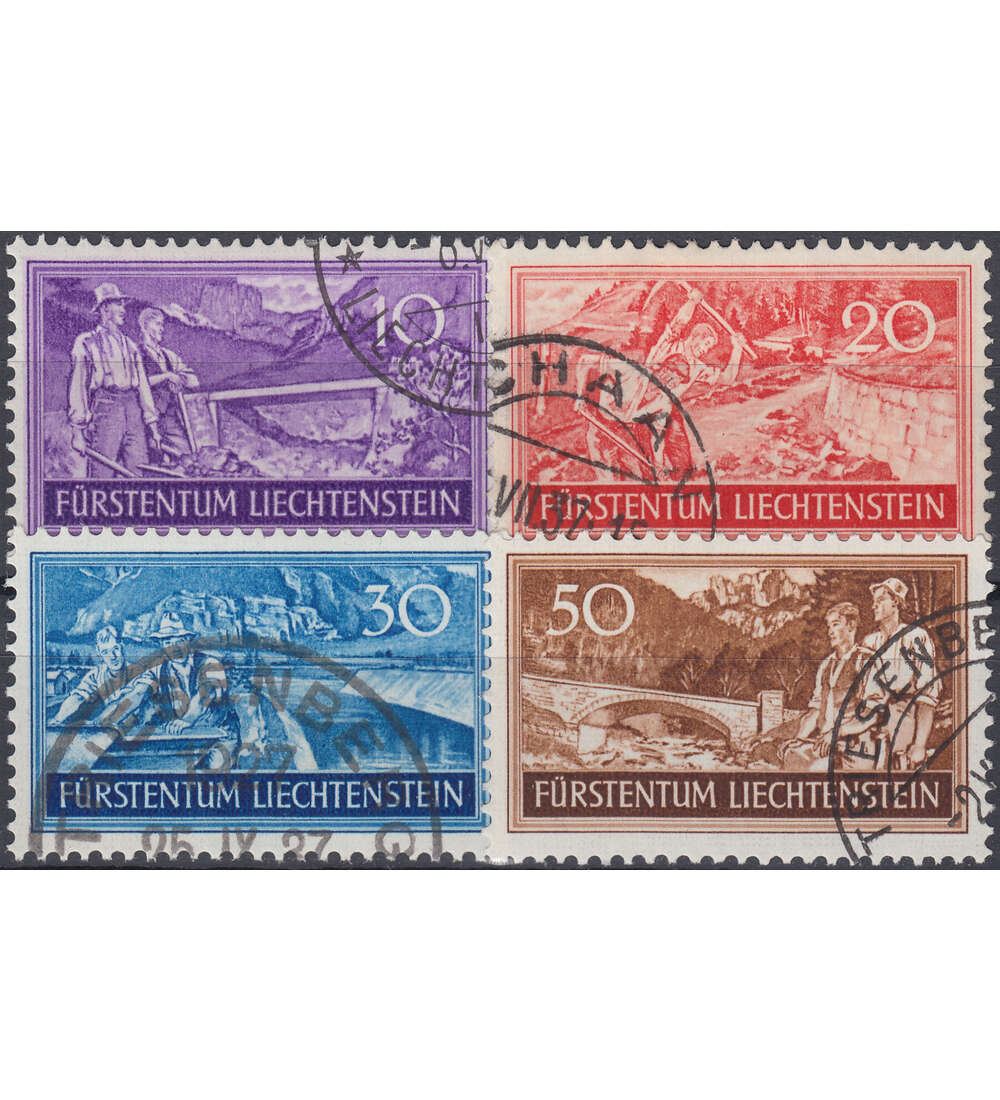 Liechtenstein Nr. 152-155 gestempelt  Arbeitsbeschaffung