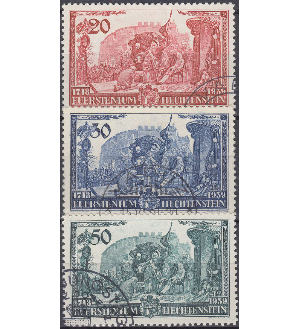 Liechtenstein Nr. 180-182 gestempelt Huldigung des 1. Frsten