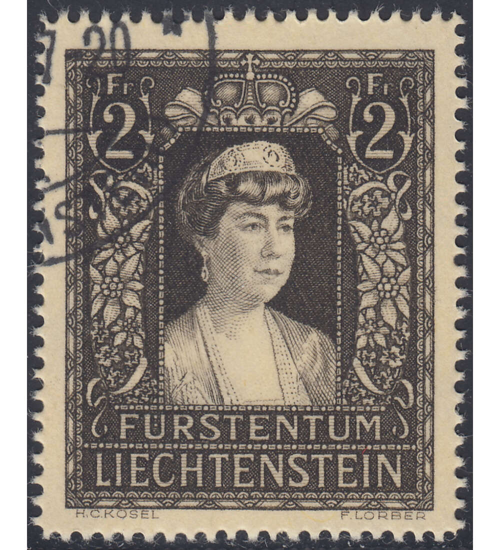 Liechtenstein Nr. 256 gestempelt     Tod der Frstin Elsa