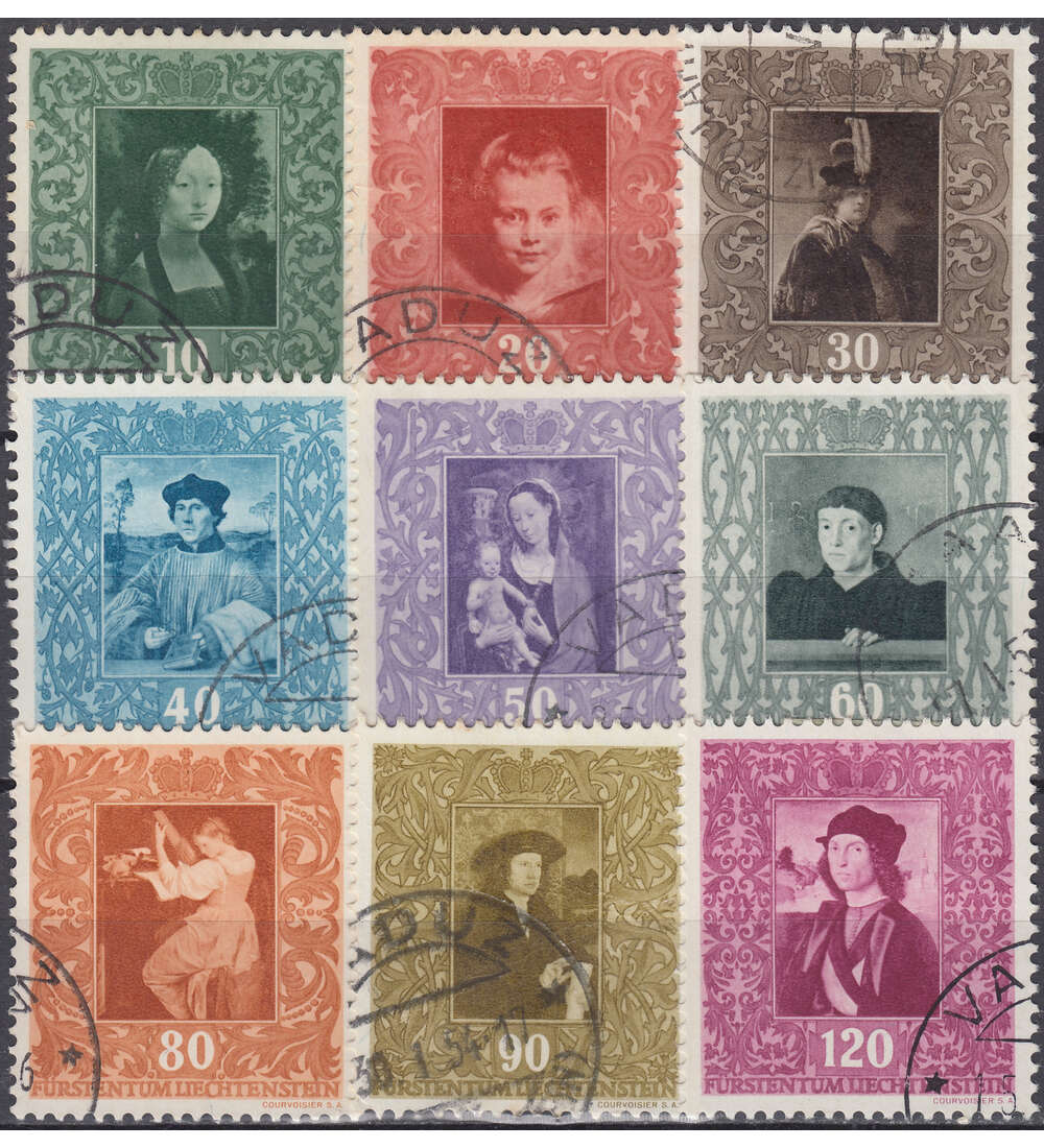 Liechtenstein Nr. 268-276 gestempelt  Gemlde 1949