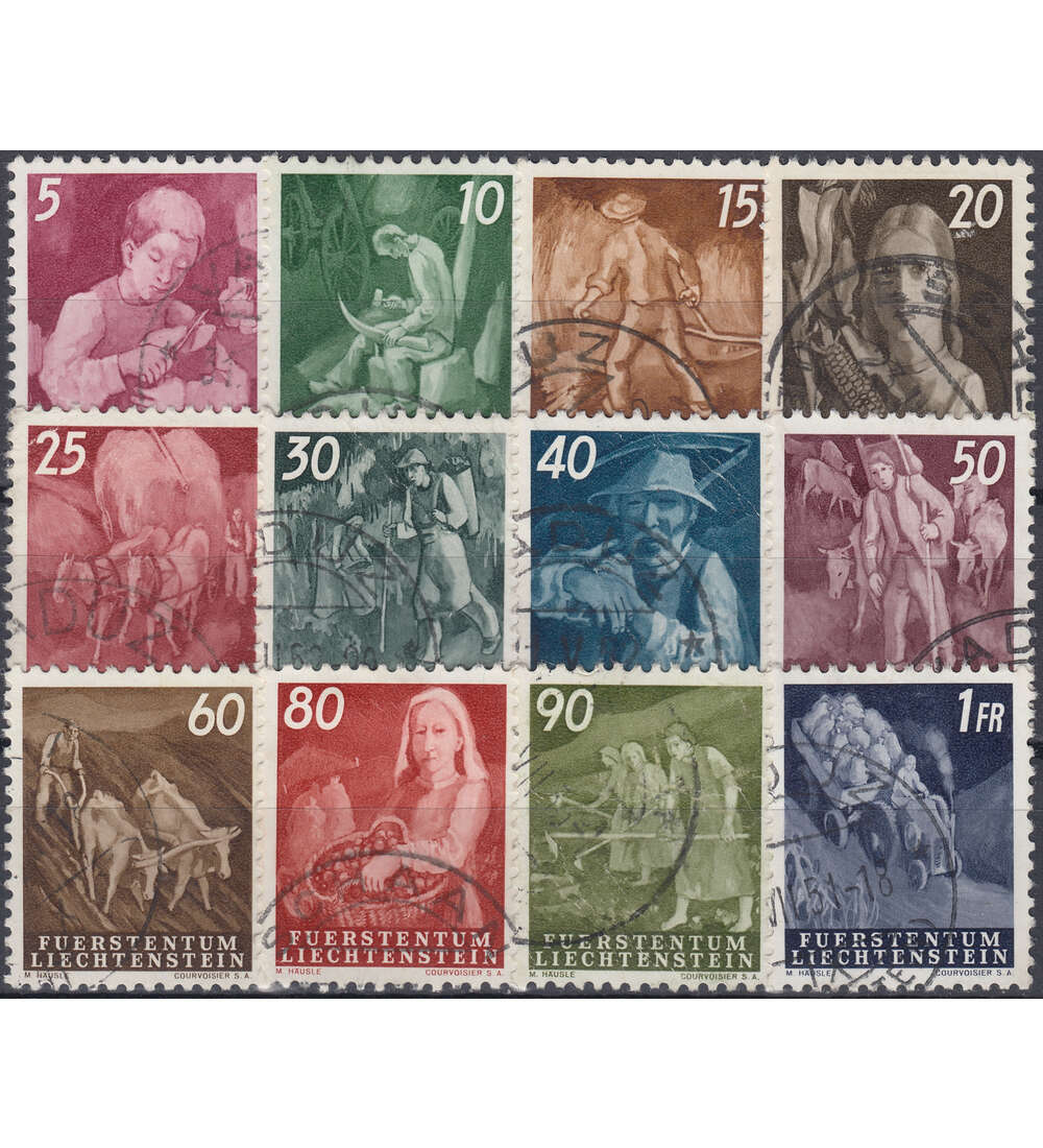 Liechtenstein Nr. 289-300 gestempelt  Freimarken 1951