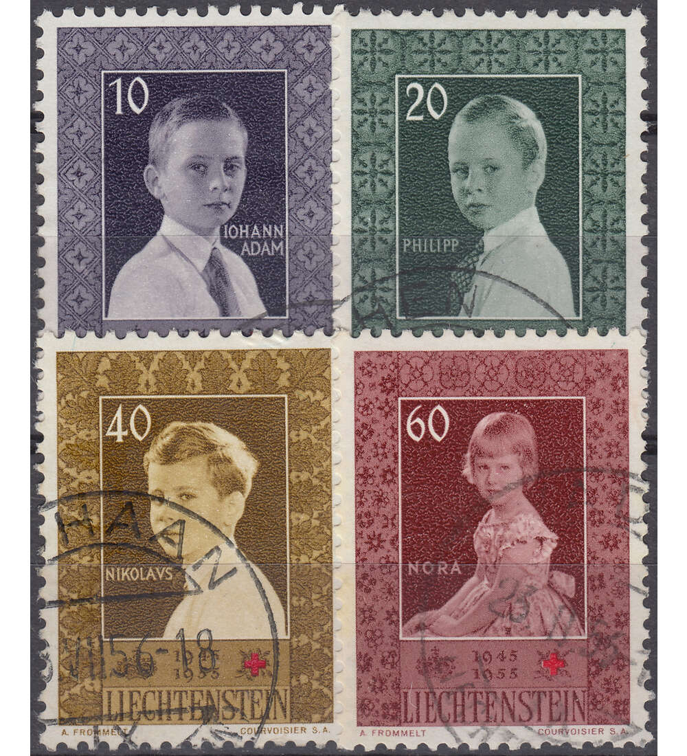 Liechtenstein Nr. 338-341 gestempelt  Rotes Kreuz 1955