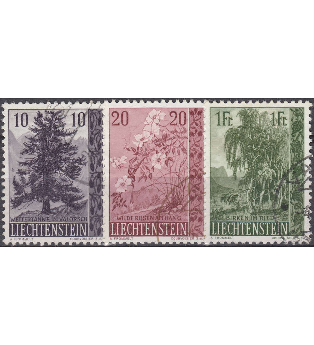 Liechtenstein Nr. 357-359 gestempelt  Bume und Strucher 1957