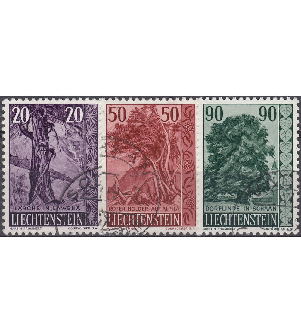 Liechtenstein Nr. 377-379 gestempelt  Bume und Strucher 1959