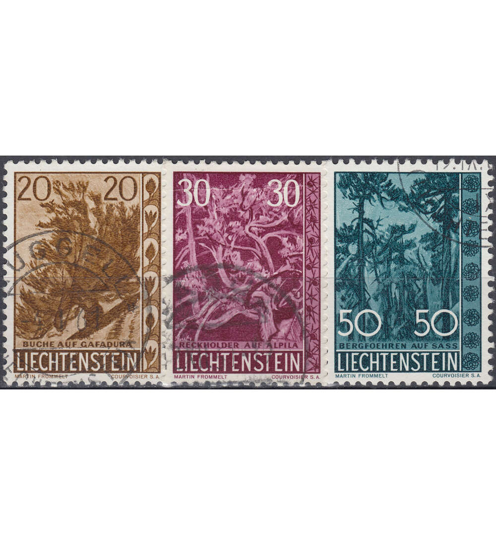 Liechtenstein Nr. 399-401 gestempelt  Bume und Strucher 1960