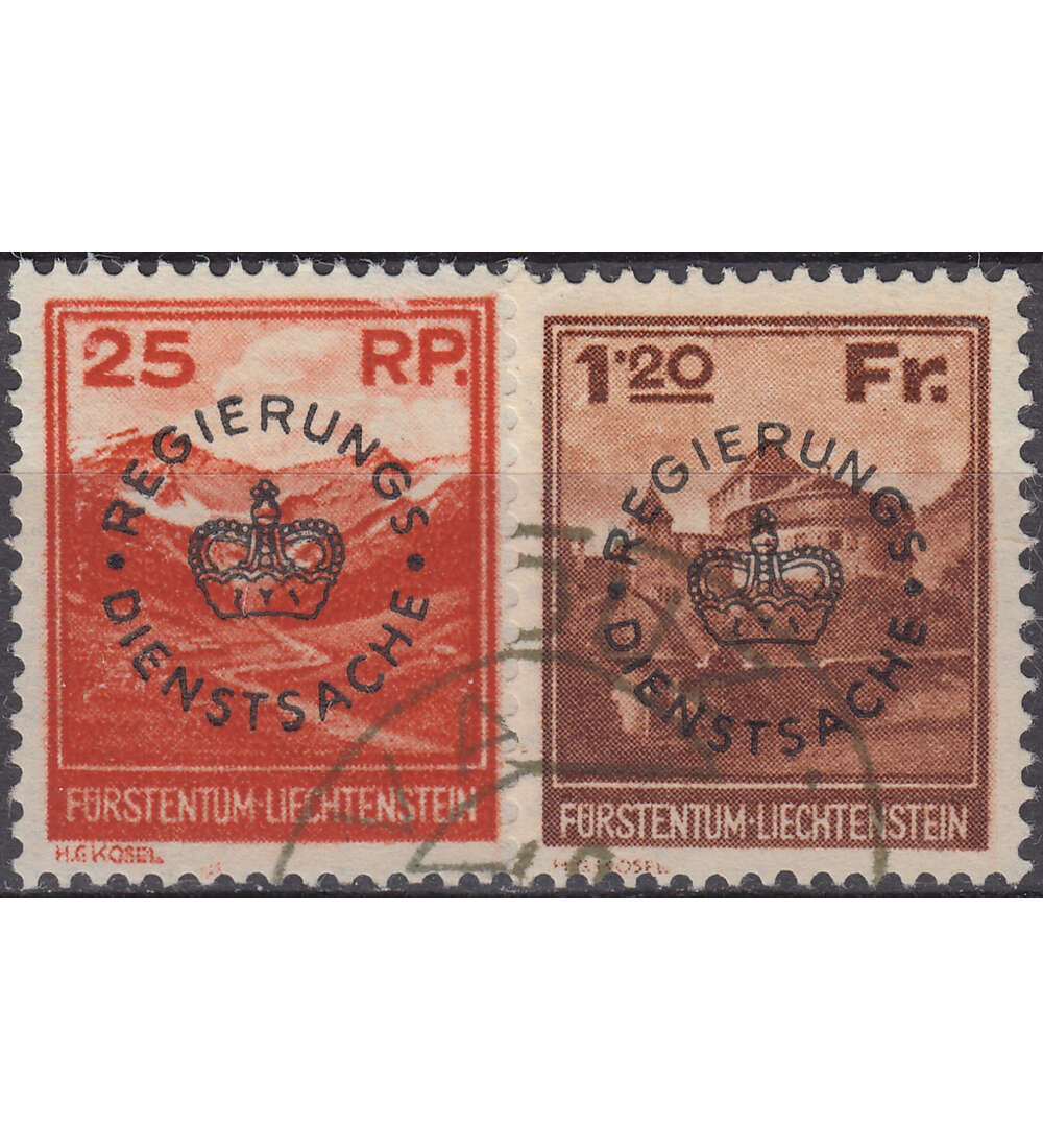 Liechtenstein Nr. D 9-10 gestempelt  Dienstmarken
