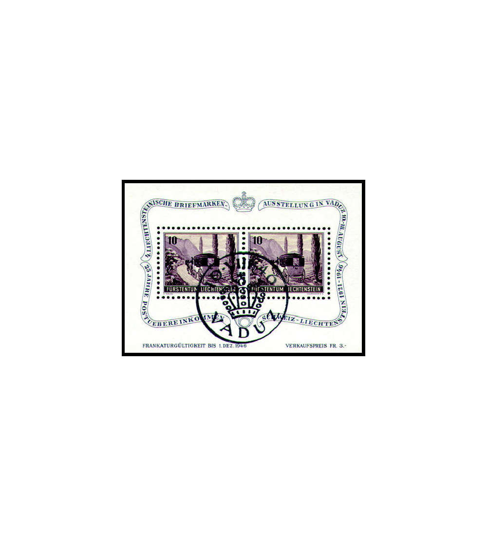 Liechtenstein Block Nr. 4 gestempelt  Briefmarkenausstellung 1946