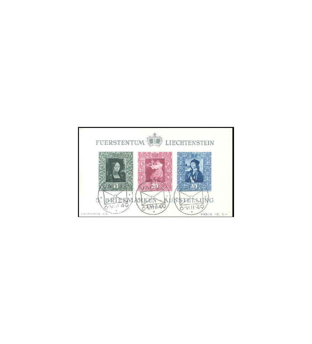 Liechtenstein Block Nr. 5 gestempelt  Briefmarkenausstellung 1949