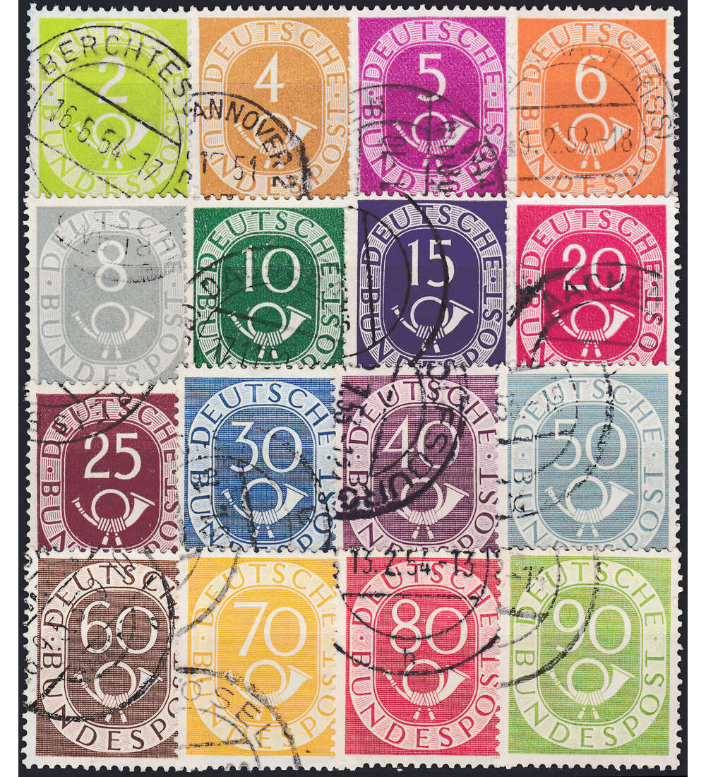 BRD Bund  Nr. 123-138 gestempelt Posthorn