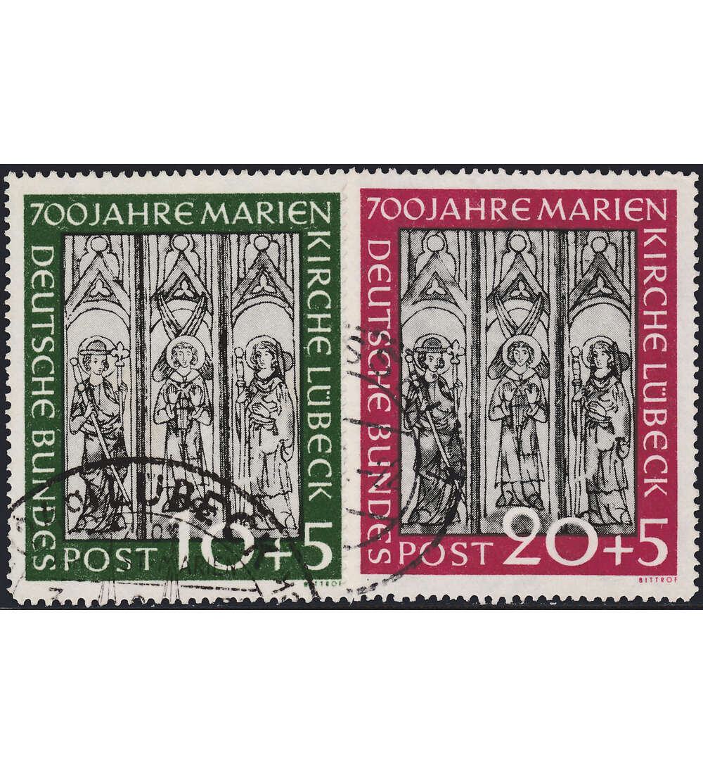 BRD Bund  Nr. 139-140 gestempelt     Lbecker Kirchenfenster