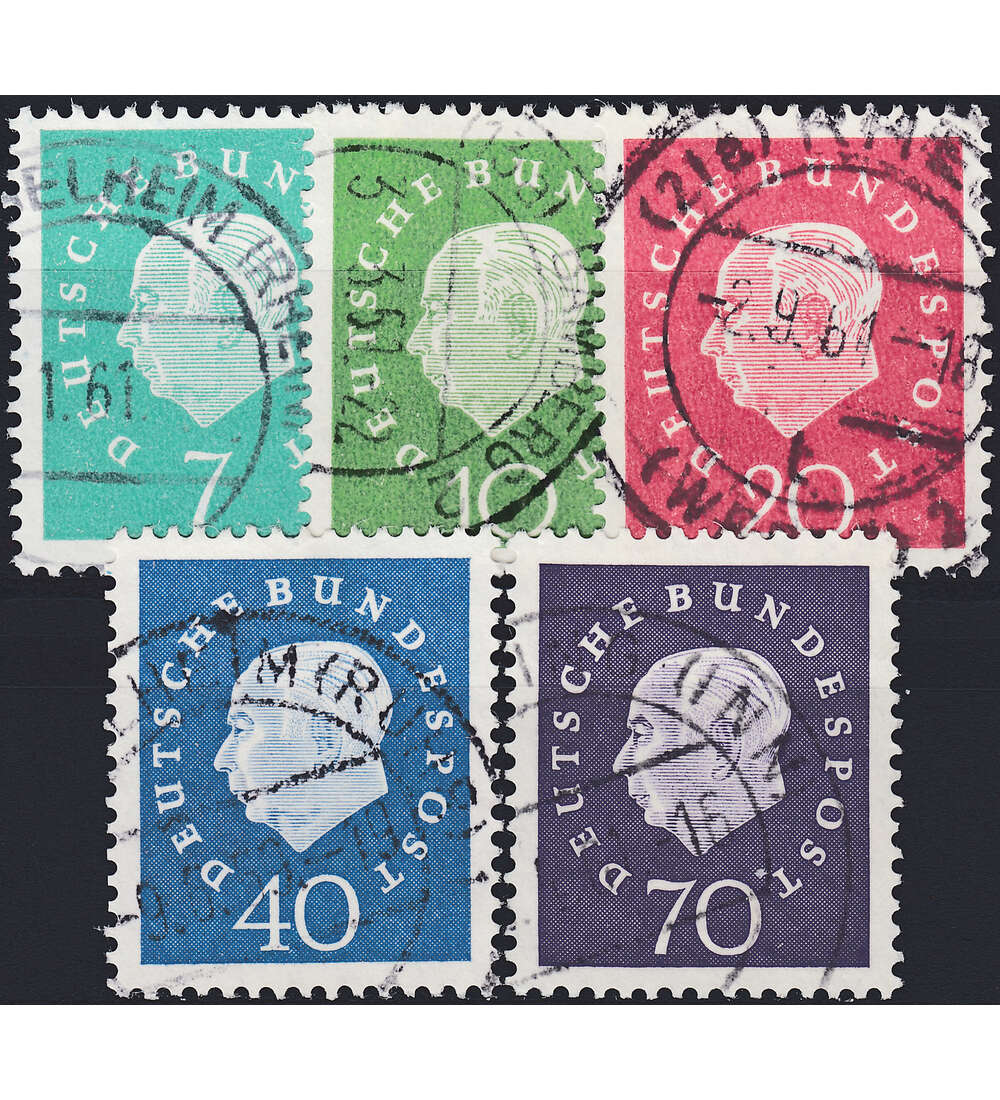 BRD Bund  Nr. 302-306 gestempelt Heuss Medaillon