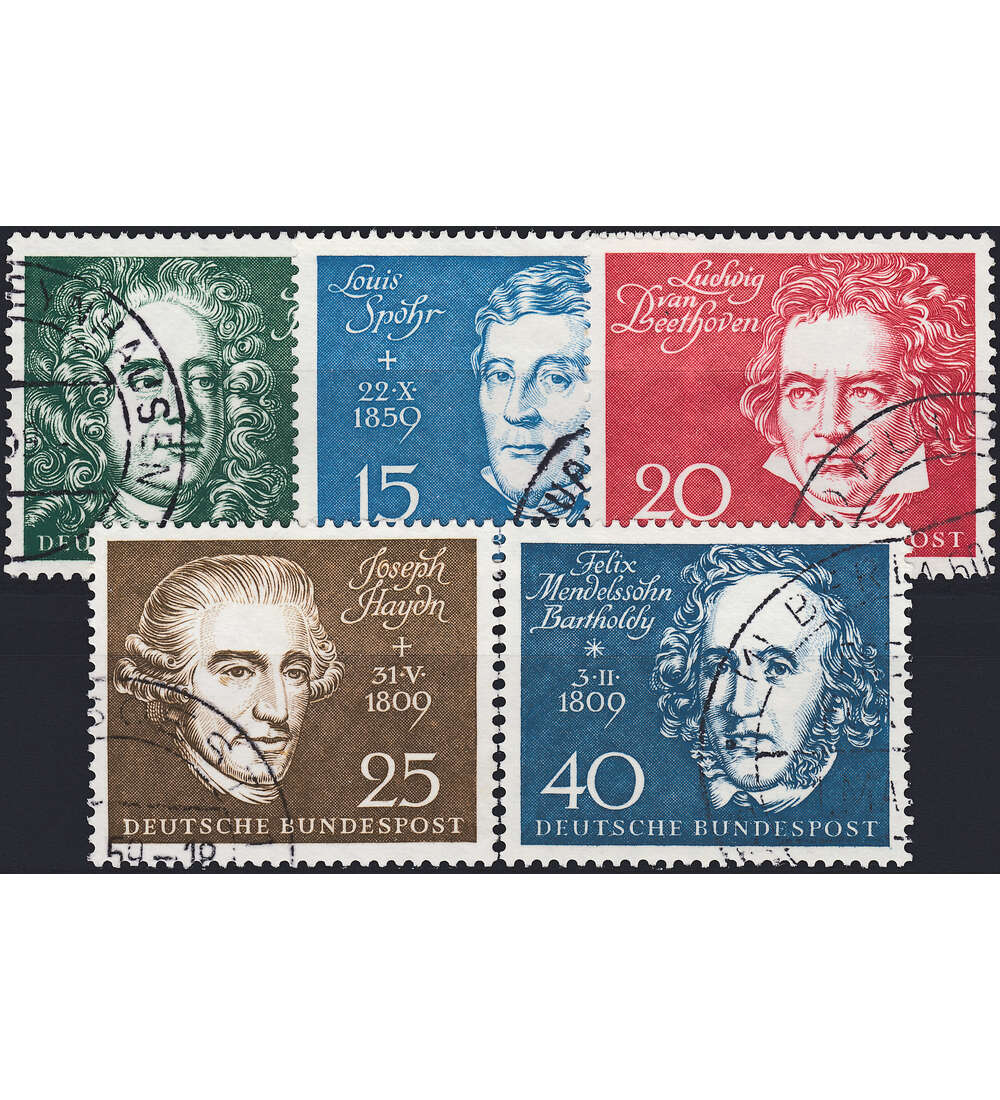 II BRD Nr. 315-319 gestempelt Beethoven-Einzelwerte