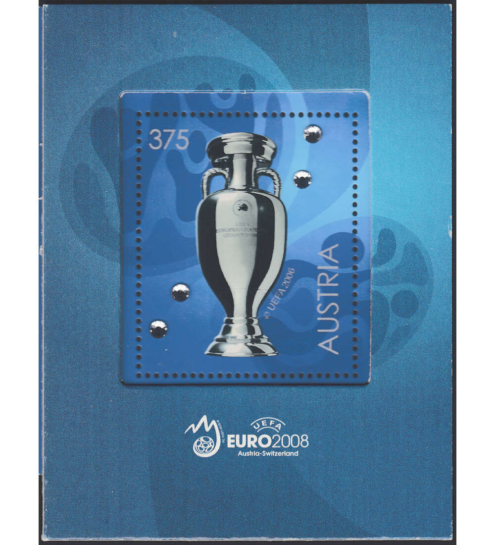 sterreich Block 43 postfrisch Fuball-Europameisterschaft mit Swarovski - Kristallen
