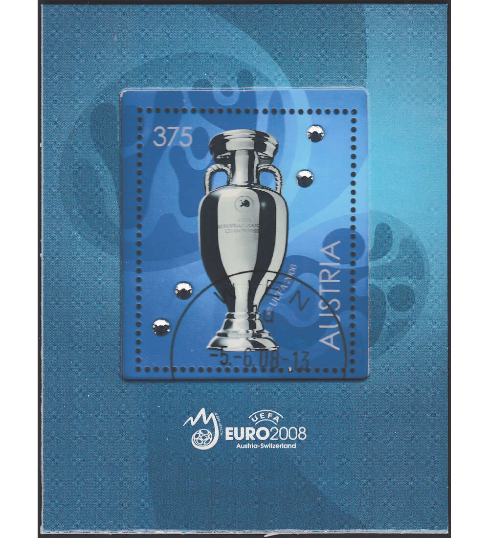sterreich Block 43 gestempelt Fuball-Europameisterschaft mit Swarovski - Kristallen