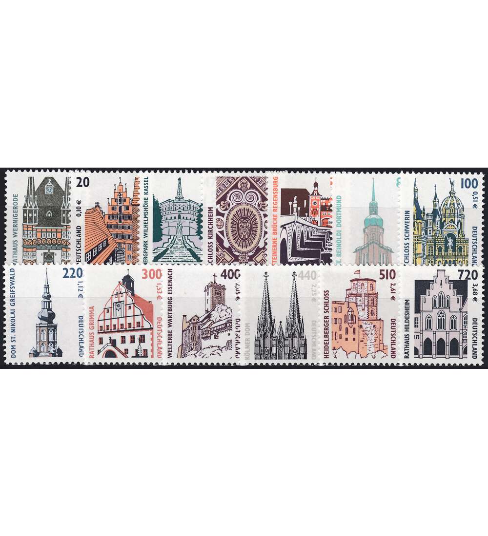 BRD Bund Sehenswrdigkeiten Doppelnominale postfrisch kompletter Satz