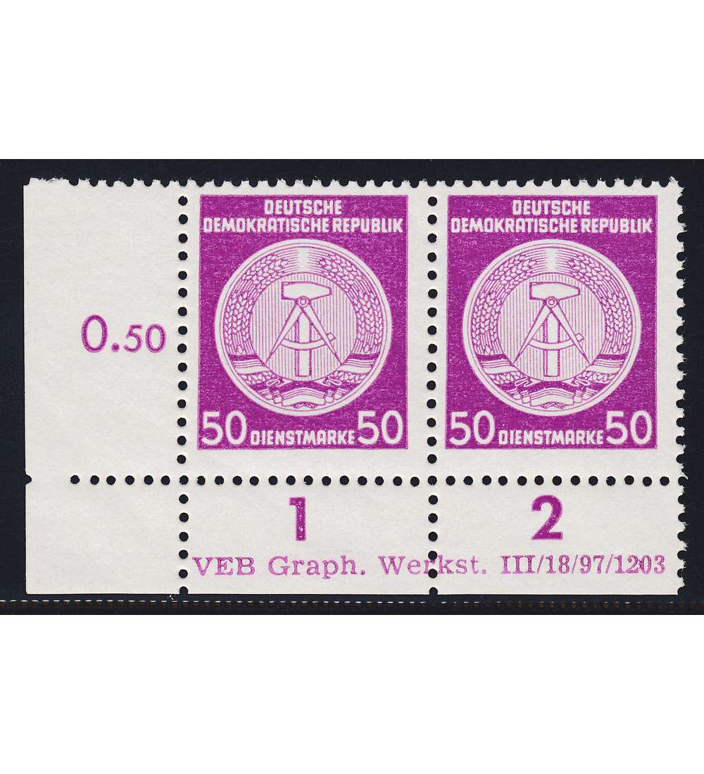 DDR Nr. D 26 DV postfrisch Druckvermerk