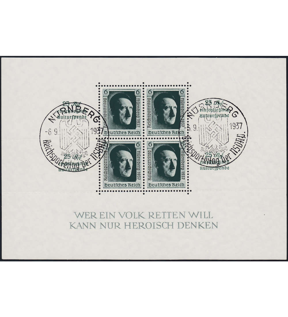 Deutsches Reich Block 11 gestempelt Nrnberg - Reichsparteitag der NSDAP