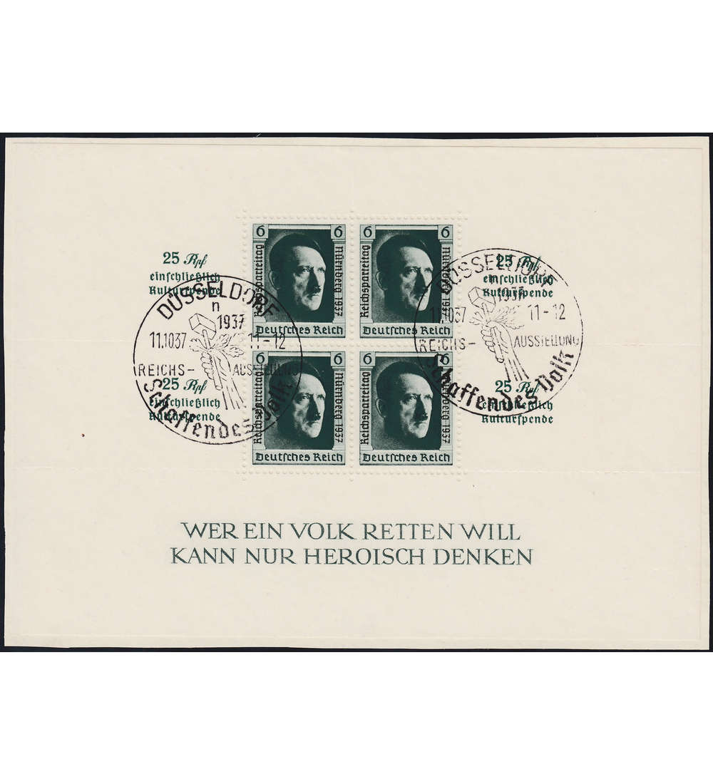 Deutsches Reich Block 11 gestempelt Dsseldorf - Schaffendes Volk