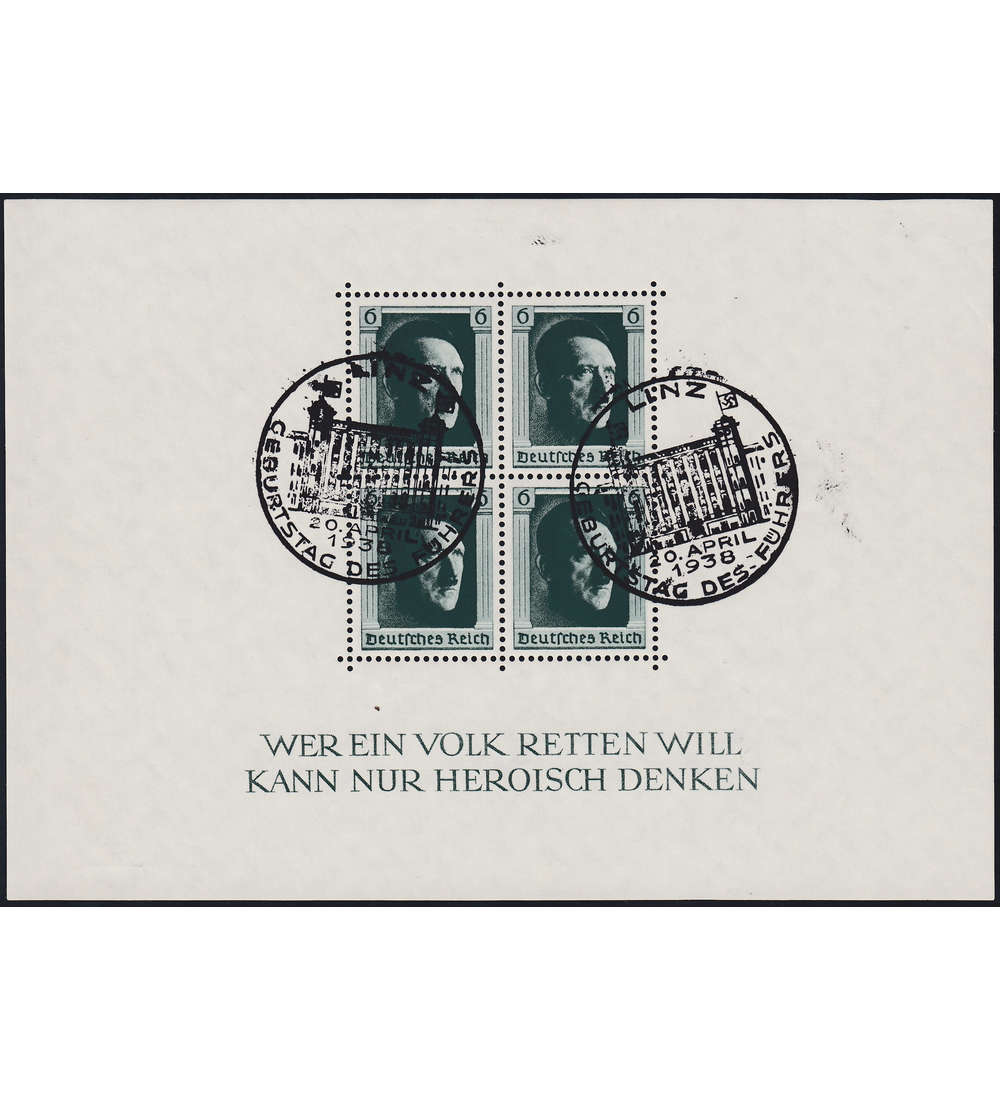 Dt. Reich Block 7 gestempelt SST Linz - Geburtstag des Fhrers