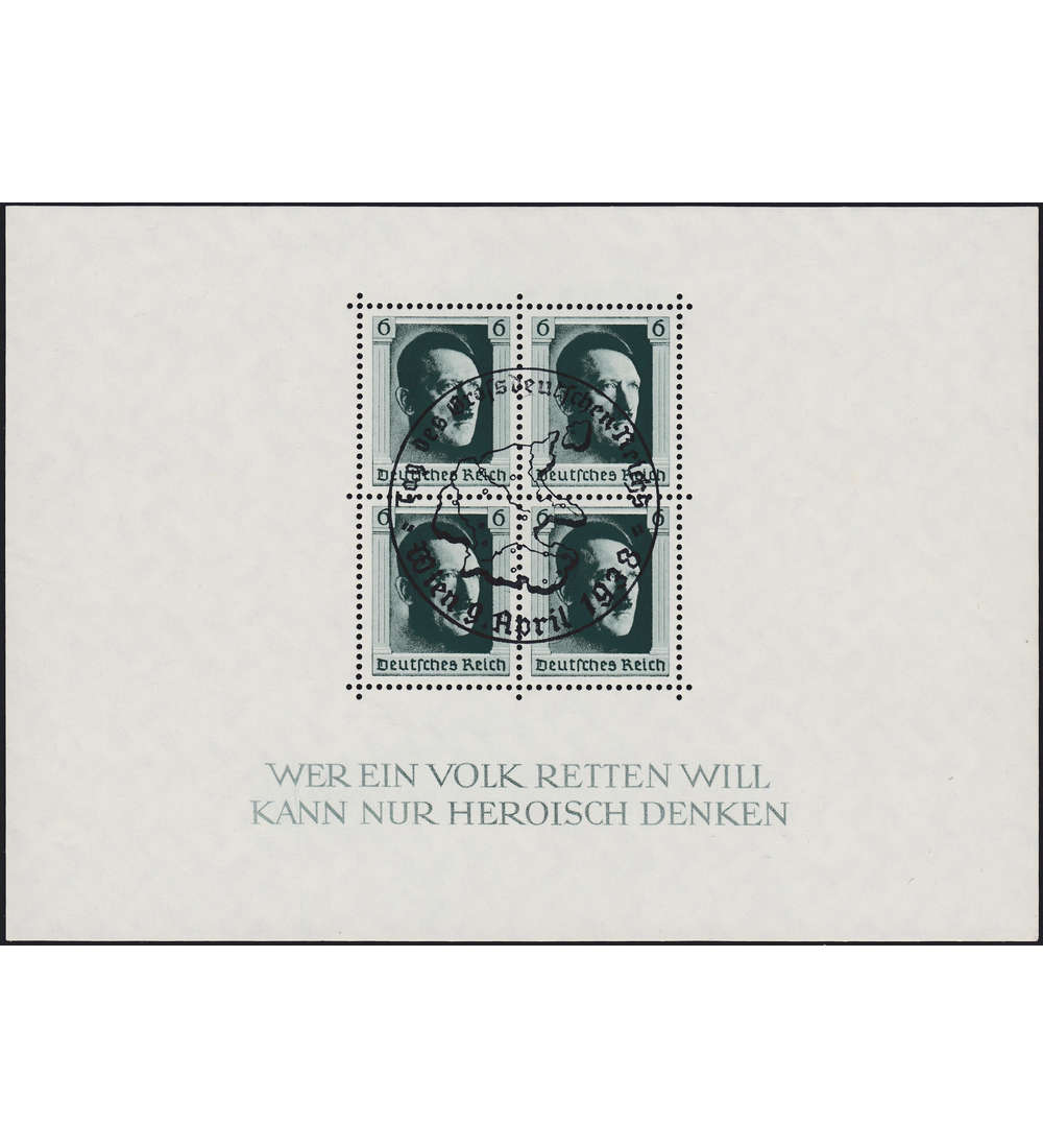 Dt. Reich Block 7 gestempelt SST Wien - Tag des Grodeutschen Reichs